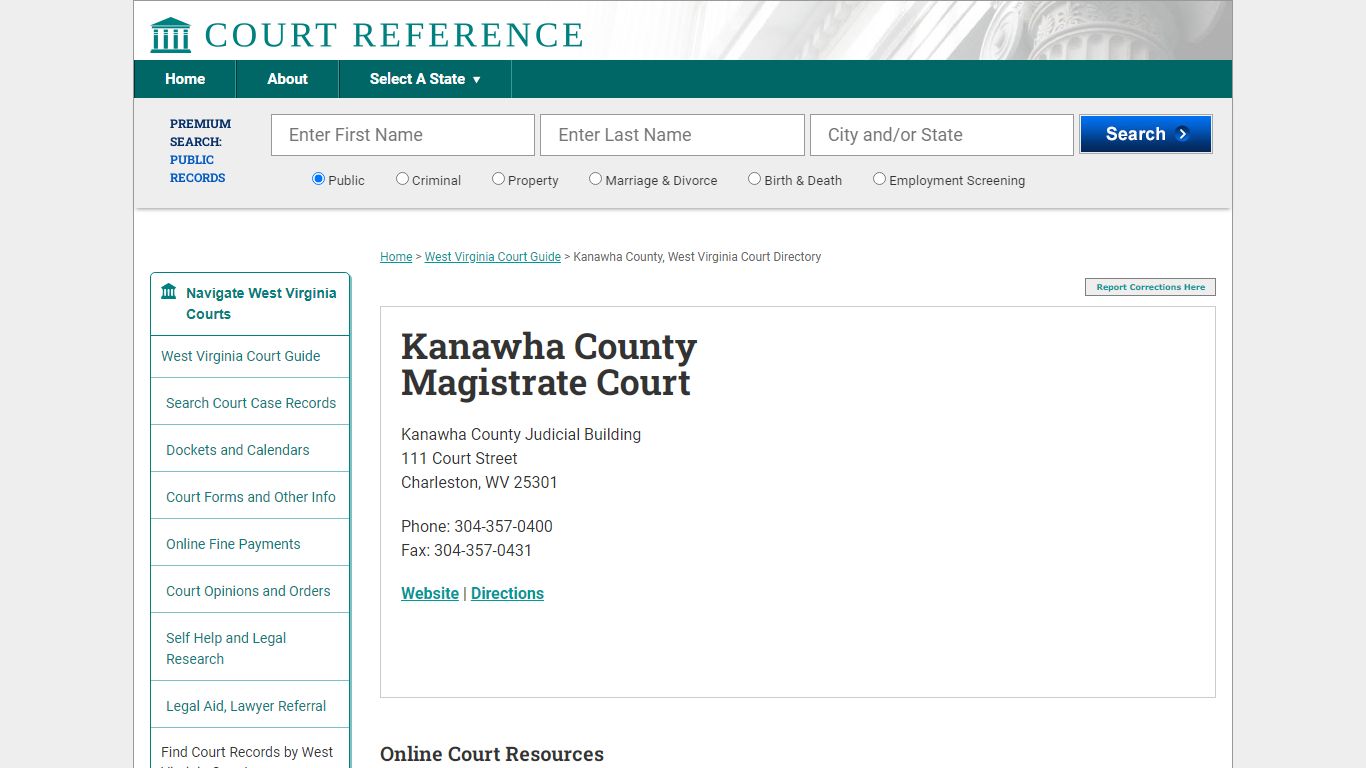 Kanawha County Magistrate Court - CourtReference.com